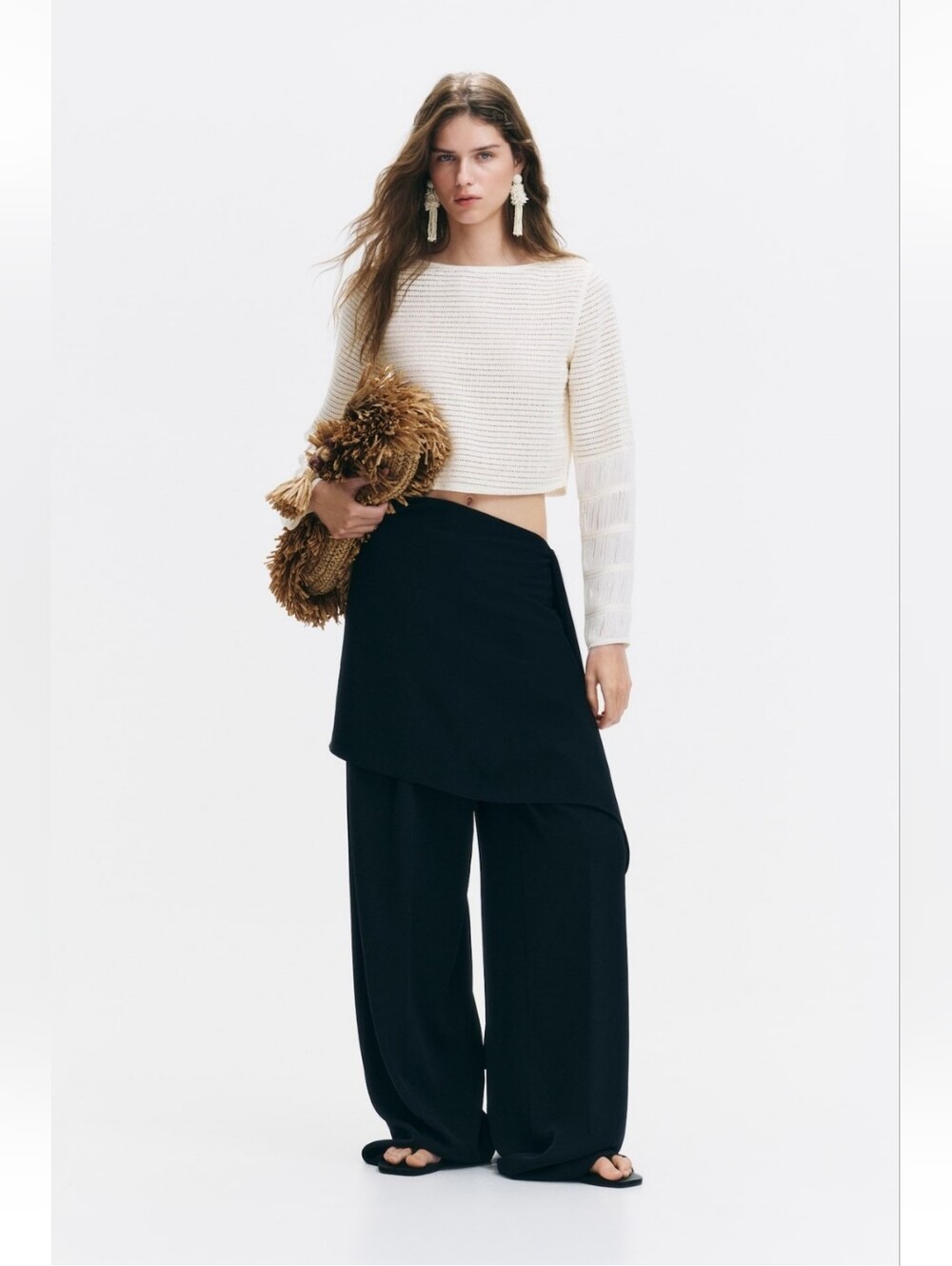H&M EDITION Tailored Skirt Layered Trouses Size 2